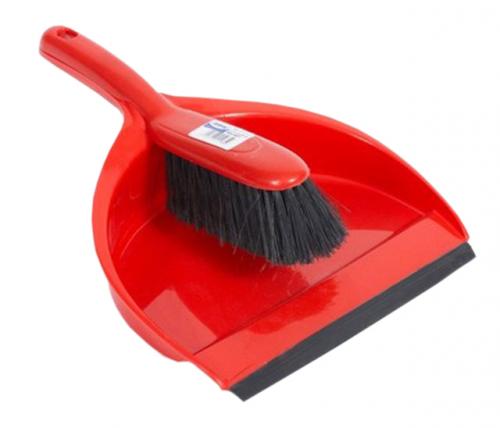 Dustpan & Brush Set Soft - Red